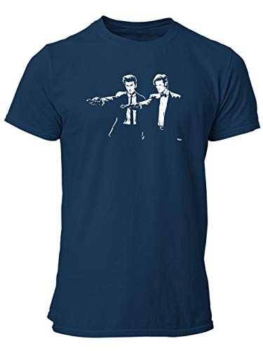 clothinx The Doctors Fiction | Serien Zeitreise Kult-Design Mit Ten und Eleven | Für Begleiter und Fans des Doktors | Passend Zu Deiner Lieblings-Serie Herren T-Shirt Navy Gr. M von clothinx