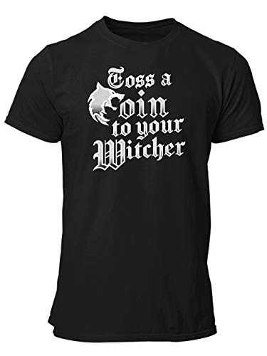 clothinx Toss A Coin to Your Witcher O‘ Valley of Plenty | Barde Rittersporn Und Hexer Fan Design Für Gamer Und Bücher Fans | Passend Zur Lieblings-Serie Herren T-Shirt Schwarz Gr. M von clothinx
