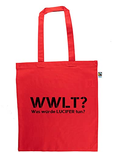 clothinx Was würde Lucifer tun? Tasche Bio und Fair Rot von clothinx