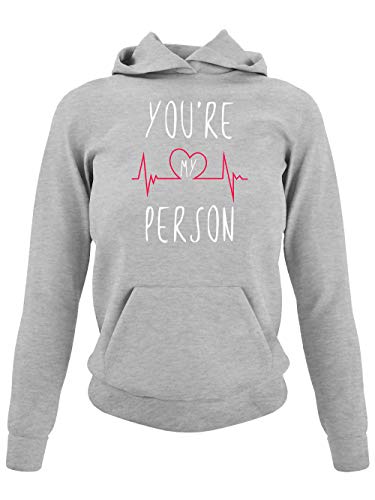 clothinx You Are My Person | Das Geschenk Für Deinen Lieblingsmenschen | Für Beste Freunde Die Familie oder Kollegen Damen Kapuzen-Pullover Grau Gr. L von clothinx