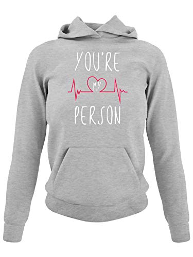 clothinx You Are My Person | Das Geschenk Für Deinen Lieblingsmenschen | Für Beste Freunde Die Familie oder Kollegen Damen Kapuzen-Pullover Grau Gr. M von clothinx