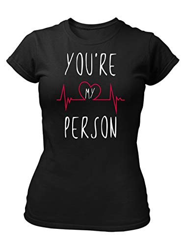 clothinx You Are My Person | Das Geschenk Für Deinen Lieblingsmenschen | Für Beste Freunde Die Familie oder Kollegen Damen T-Shirt Fit Schwarz Gr. L von clothinx