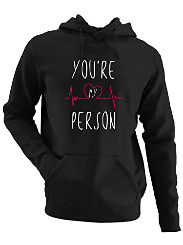 clothinx You Are My Person | Das Geschenk Für Deinen Lieblingsmenschen | Für Beste Freunde Die Familie oder Kollegen Herren Kapuzen-Pullover Schwarz Gr. L von clothinx