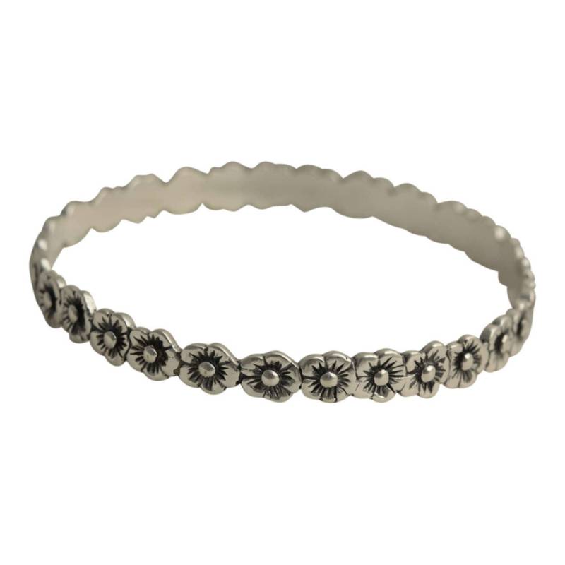 Blumen Armreif, Antik Patina Finish Sterling Silber Armreif von clydekirton