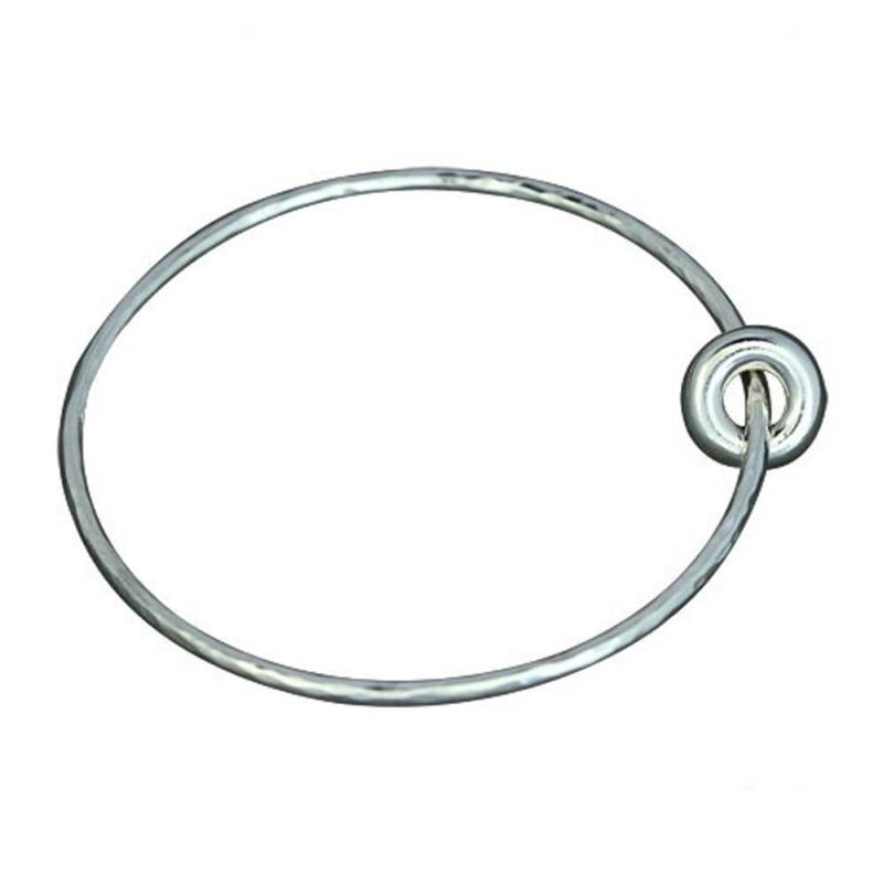 Solid Sterling Polo Charm Armreif-Solid Round Armreif-Hammered Armreif-Charm Armreif Armband von clydekirton