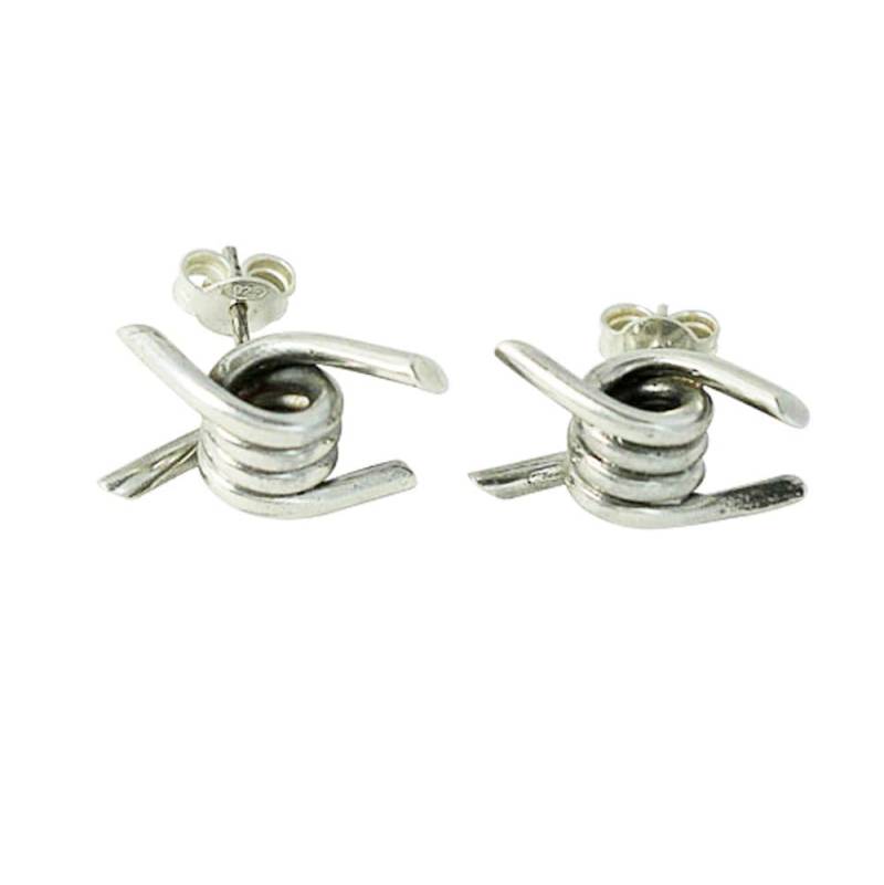 Stacheldraht-Ohrstecker-Sterling Silber Stacheldraht-Stacheldraht-Ohrringe von clydekirton