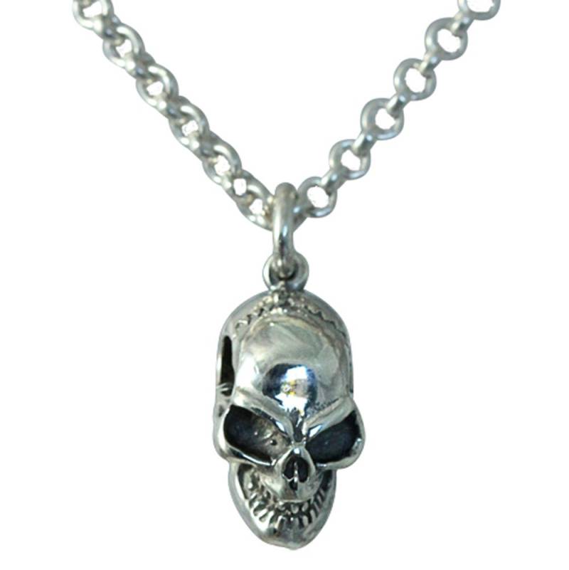 Totenkopf Halskette, Oxidieren Sterling Silber Finish von clydekirton