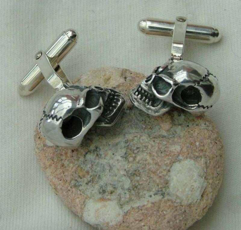 Totenkopf Manschettenknüpfe-sterling Silber Manschettenknüpfe von clydekirton
