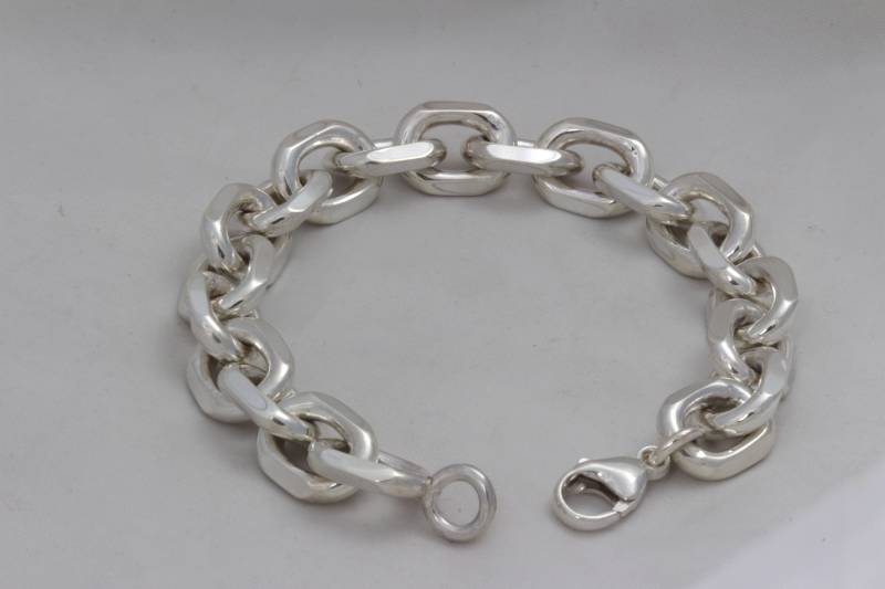sterling Silber Armband-Massives Herren Armband-Silber Messer Rand Armband-Schweres Armband-Unisex Chunky Armband von clydekirton