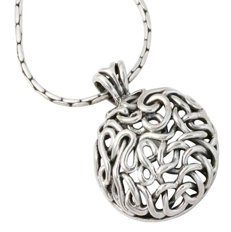 sterling Silber Draht Gewickelt Paloma Kette Halskette-Bold Halskette-Runde Anhänger-sterling Halskette von clydekirton