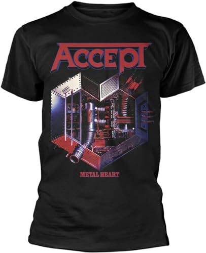 Accept Metal Heart Black Shirt S-3XL Heavy Metal T-Shirt Official Band Tshirt Mens Women T Shirt 100% Cotton XXL von cne