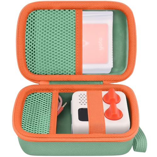 co2CREA Hartschalenkoffer kompatibel mit Yoto Mini 2024 Edition Kinder Audio Musik Player Kinder Lautsprecher spielt Hörbuch Karten Radio und Kartenhalter für bis zu 36 Yoto Karten, Grün Hülle von co2CREA