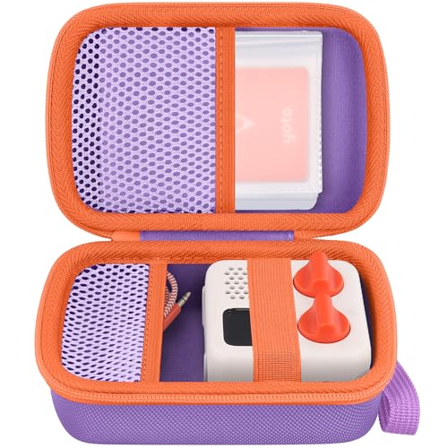 co2CREA Hartschalenkoffer kompatibel mit Yoto Mini 2024 Edition Kinder Audio Musik Player Kinder Lautsprecher spielt Hörbuch Karten Radio und Kartenhalter für bis zu 36 Yoto Karten, Lila Hülle von co2CREA