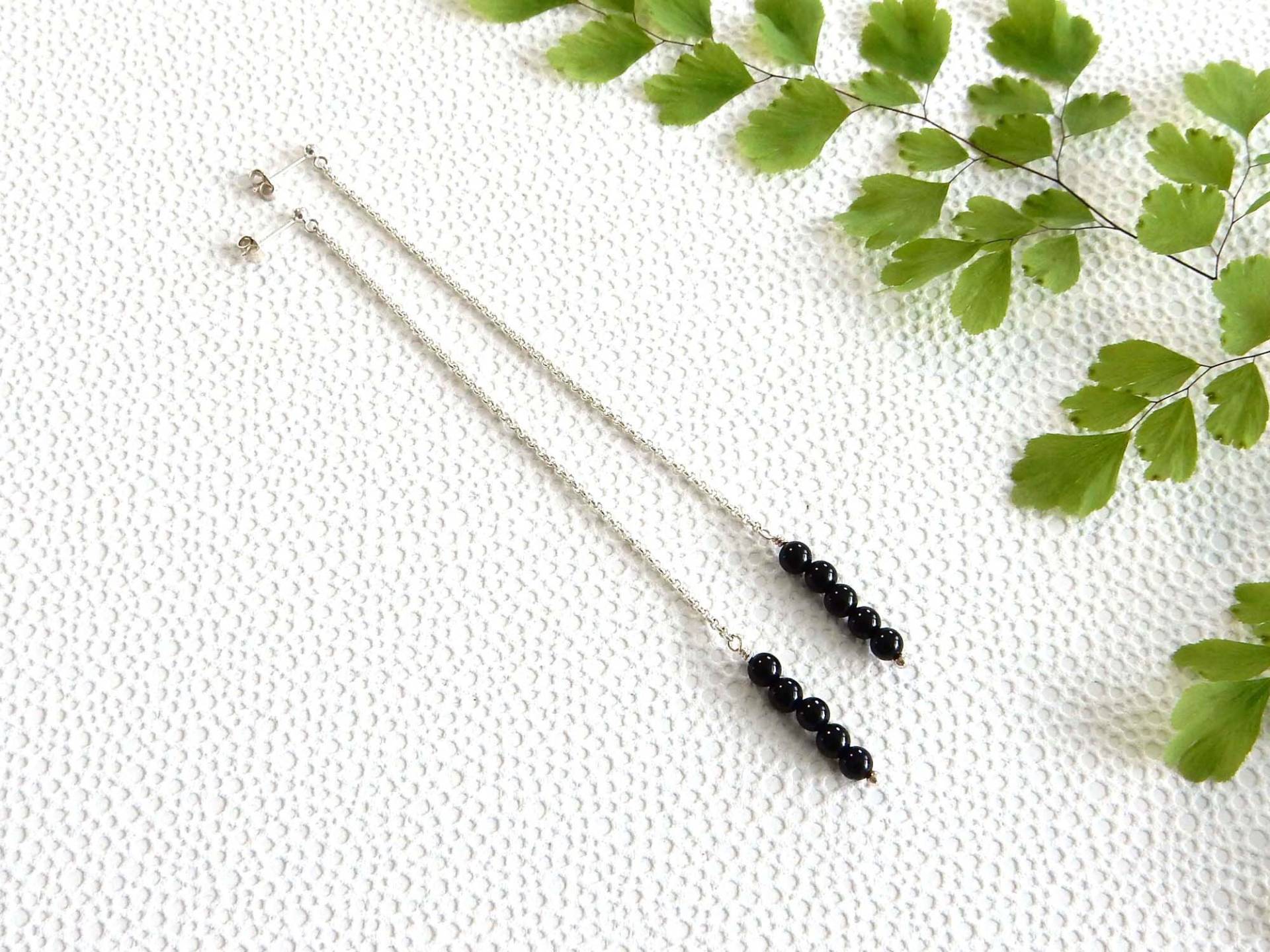 Hängeohrringe Mit Schwarzem Onyx | Ohrstecker Aus Edelstein, 4 Mm Hängeohrringe Mit Schwarzem Onyx | Ohrstecker Aus Edelstein, 4 Mm von cobaltcorundum