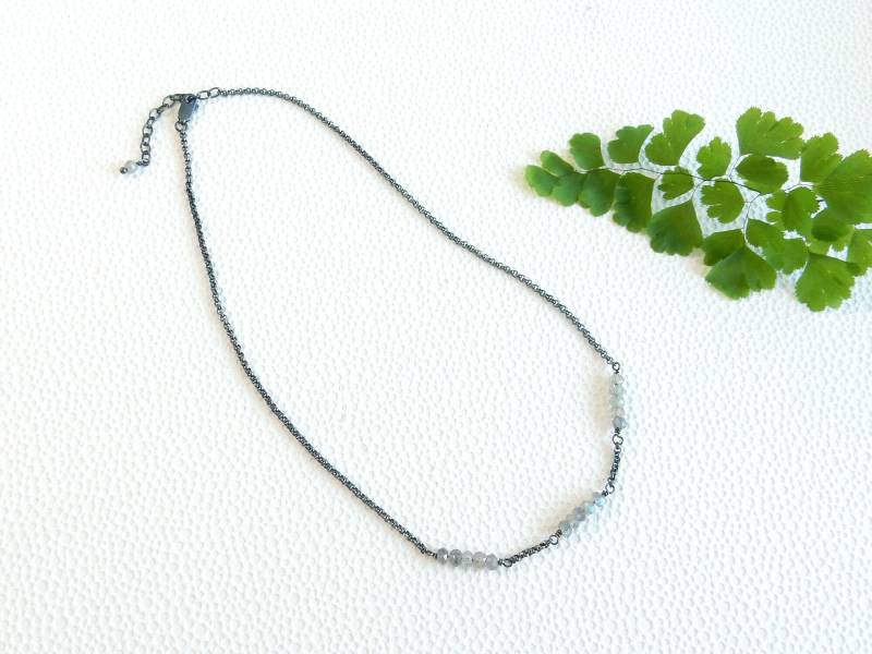 Halskette Mit Labradorit-Edelsteinen | Sterlingsilberoxid Halskette Mit Labradorit-Edelsteinen | Sterlingsilberoxid von cobaltcorundum