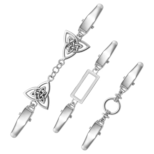 cobee 3 Stück Silber Cardigan Clips, Vintage Pullover Clips für Frauen, Brosche Strickjacke Clips Kragen Clips Verschluss Metallclip für Pullover Kleider Strickjacken Hemden Schals Tücher (3 Stile) von Cobee