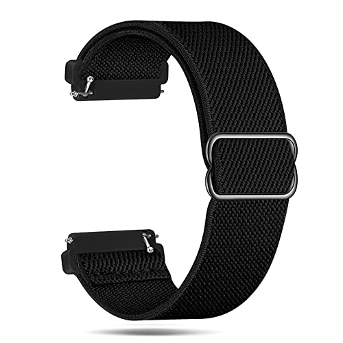 cobee Elastisches Uhrenarmband aus Nylon 20 mm Sportarmband aus Nylongewebe Universelles Ersatzarmband für Uhren Verstellbares geflochtenes Stretch Ersatzarmband für Männer und Frauen(Schwarz) von cobee