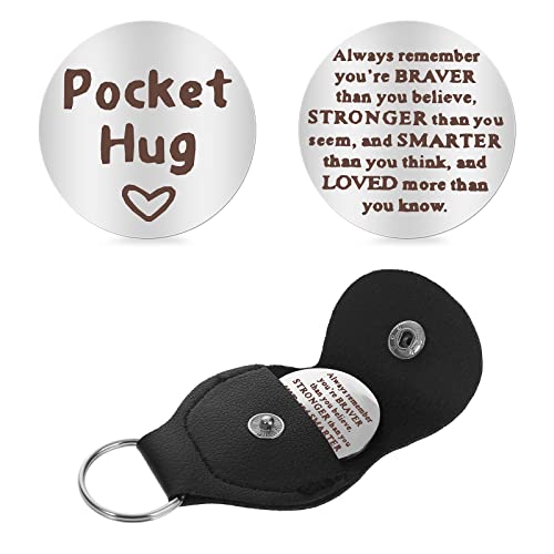 cobee Pocket Hug Token, doppelseitiger, inspirierender Pocket Hug Token Geschenk Ermutigung Fernbeziehung Andenken soziale Distanz Neuheit Flip Münze Schlüsselanhänger Geschenk von cobee