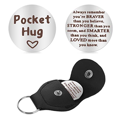 Cobee Pocket Hug Token, doppelseitiger, inspirierender Pocket Hug Token Geschenk Ermutigung Fernbeziehung Andenken soziale Distanz Neuheit Flip Münze Schlüsselanhänger Geschenk von Cobee