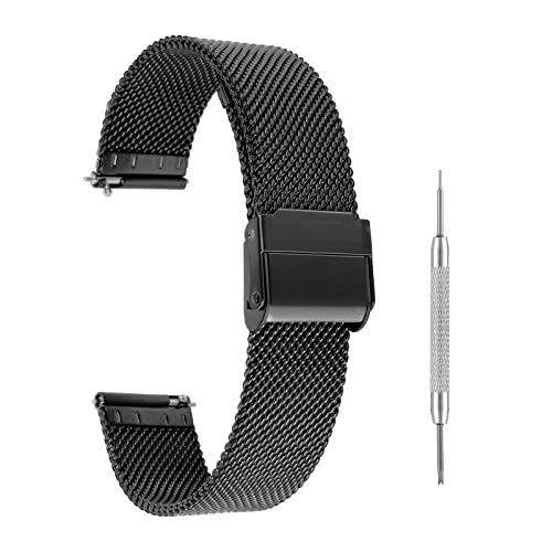 cobee Uhrenarmbänder Schnellspanner - Verstellbares Edelstahl Mesh Uhrenarmband, 16 mm, 18 mm, 20 mm Breite - Für Männer und Frauen von Cobee