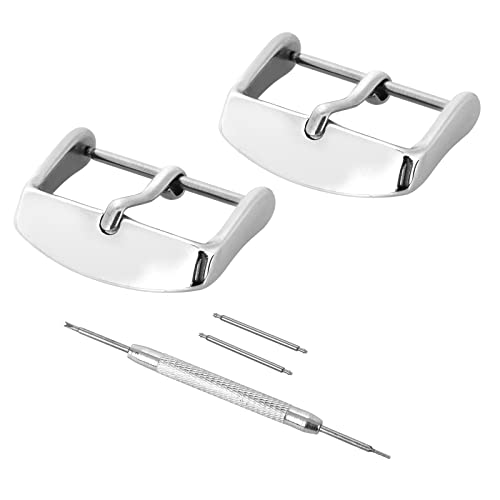 cobee Uhrenarmbandverschluss-Ersatzset 2 Stück Edelstahl-Uhrenarmbänder Ersatzschnalle für Uhrenarmbänder mit 18 mm Bandanstoßbreite Silberner Uhrenarmbandverschluss mit Federsteg-Entferner + 2 Federn cobee Uhrenarmbandverschluss-Ersatzset 2 Stück Edelstahl-Uhrenarmbänder Ersatzschnalle für Uhrenarmbänder mit 18 mm Bandanstoßbreite Silberner Uhrenarmbandverschluss mit Federsteg-Entferner + 2 Federn von Cobee