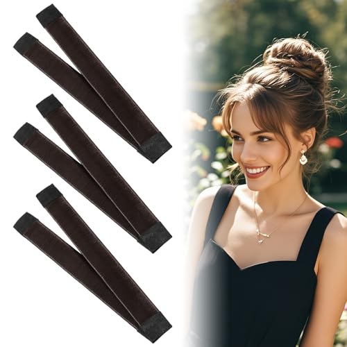 simarro 3 Stück Dutt Maker, Easy Hair Bun Maker Flechthilfe Haare Mädchen Damen Haarknotenmacher Französisch Haar Donut Snap Roll Bun Werkzeug(Dunkelbraun) von Cobee