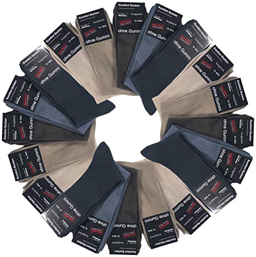 10 Paar unifarbige Herren oder Damen Socken ohne Gummi handgekettelt Grösse 47/50, helle Mischung von cocain