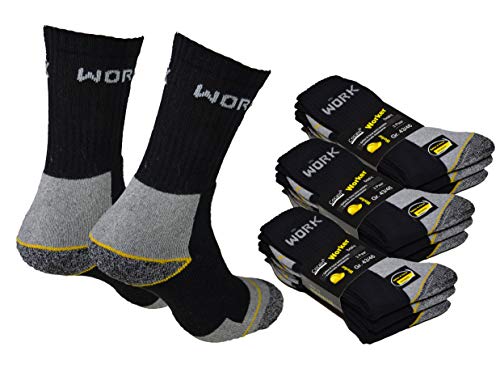 Cocain underwear 15 Paar Herren Arbeitssocken Gr. 39/42 atmungsaktiv robust hatbar outdoor socke Baumwoll socken herren strapazierfähig Zehen verstärkt Ferse verstärkt Berufssocke von Cocain underwear