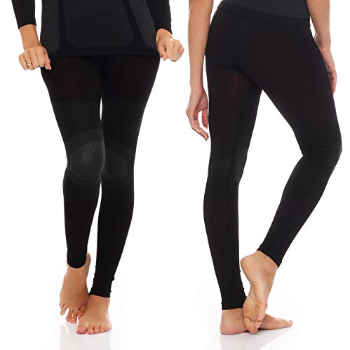 Skiunterwäsche für Damen als Hemd-Hose-Set oder 2 Hemden oder 2 Hosen auswählbar, Lang oder Kurz-Arm, funktionelle Thermowäsche seamless ohne störende Nähte, 2x Hose Schwarz/Grau, S/M Skiunterwäsche für Damen als Hemd-Hose-Set oder 2 Hemden oder 2 Hosen auswählbar, Lang oder Kurz-Arm, funktionelle Thermowäsche seamless ohne störende Nähte, 2x Hose Schwarz/Grau, S/M von Cocain underwear
