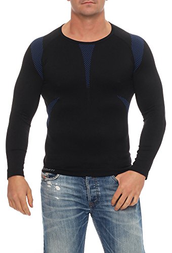 2 Stück Lange Herren-Unterhemden Skiunterhemden, Funktionsunterwäsche innen angeraut, Gr. L/XL schwarz/blau körpernahe Passform ski größe grösse 44-46 48-50 52-54 56-58 thermo-wäsche ohne nähte 2 Stück Lange Herren-Unterhemden Skiunterhemden, Funktionsunterwäsche innen angeraut, Gr. L/XL schwarz/blau körpernahe Passform ski größe grösse 44-46 48-50 52-54 56-58 thermo-wäsche ohne nähte von Cocain underwear