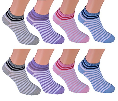 Cocain underwear 8 Paar Sneaker Socken Damen mit Pastellfarbigen Ringeln 39-42 von Cocain underwear