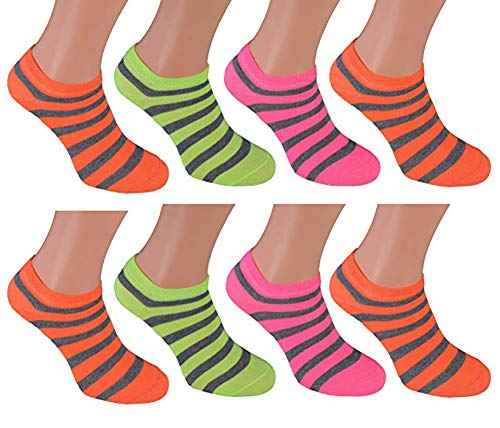 cocain 8 Paar Sneaker Socken Marke Füsslinge Söckchen für Damen - 6 verschiedene Modelle - Grössen 35 36 37 38 39 40 41 42 wählbar, In Neon Farben, 39-42 von Cocain underwear