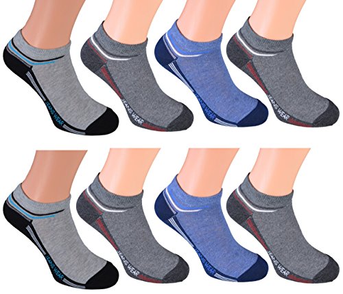 8-er Pack Blau & Grau 43/46 baumwollsocken günstige billige billig sneaker socken großpackungsocken herren set sneaker baumwolle sneaker 43 socken herren nikesocken grau herren 43-46 sneaker schwarz von Cocain underwear