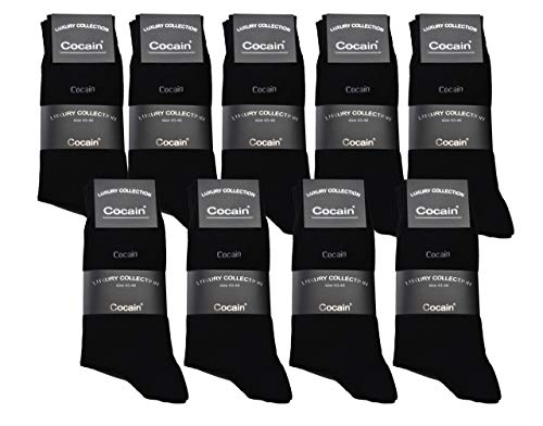 cocain 9 Paar schwarze Premium Herrensocken 43 44 45 46 Marke Baumwolle Herren Strümpfe Strumpf schwarz edle socken oper büro herrensocke damensocke 100 baumwolle männer Nadel socken gummizug edel 42 von Cocain underwear