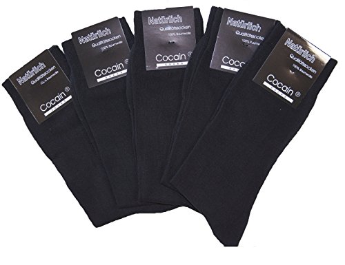 Cocain underwear 10 Paar schwarze Damen Herren Marken-Socken 100% Baumwolle Grösse 39/42 von Cocain underwear