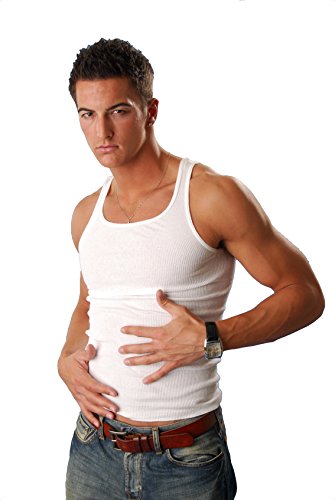 Cocain underwear 6 Herren Unterhemden, Achselhemd, 100% Baumwolle, weiß, DOPPELRIPP Gr. 9/3XL Kochfest, Trocknergeeignet herrenunterwäsche Axel Shirt schirt trägershirt Tank Shirt ärmellose t Shirts von Cocain underwear