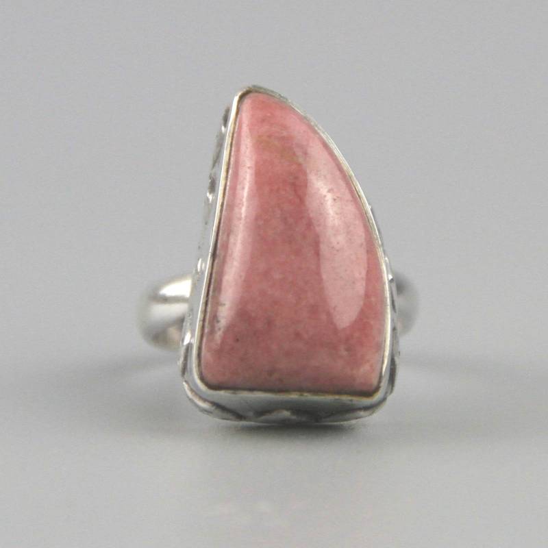 Vintage Rhodonit Sterling Silber Cocktail-Ring - Us Größe 5 von cocoandbenny