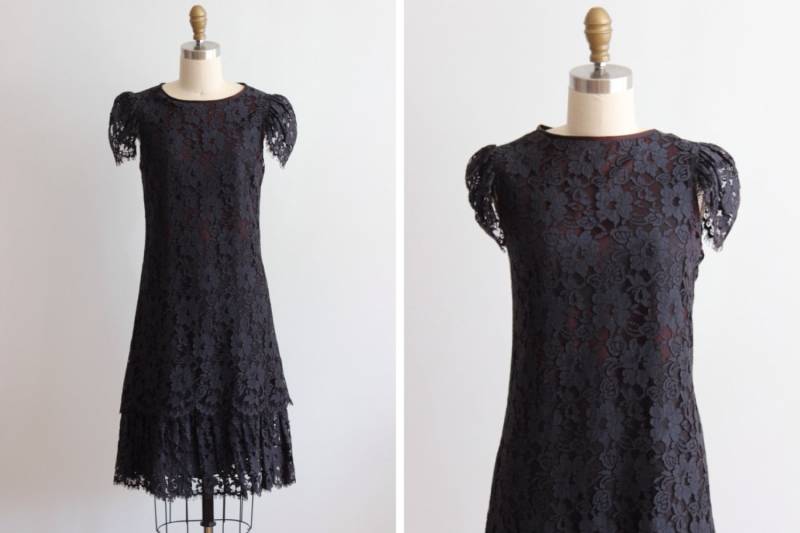 1960Er Jahre Schwarzes Spitzenkleid/Daisy Black Dress 1960Er Jahre Schwarzes Spitzenkleid/Daisy Black Dress von cocoandorange