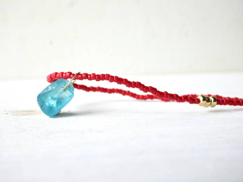 Natürliche Blaue Apatit Halskette | 1 Bärte Halskette Natürliche Blaue Apatit Halskette | 1 Bärte Halskette von cocobijouxco