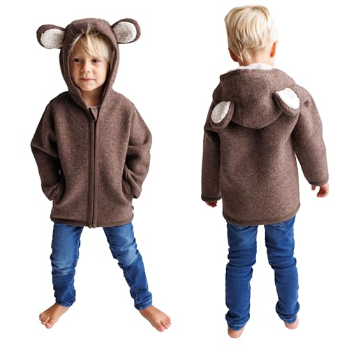 cocoome Wollwalk Jacke | Walkjacke Kinder aus 100% Schurwolle | in Europa gefertigt | Wollwalk Jacke Baby | Winterjacke Baby | mit Reißverschluss von cocoome