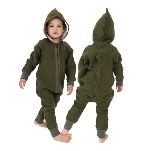 cocoome Wollwalk Overall für Baby und Kleinkind | Made in EU | 100% Schurwolle | Mit Reißverschluss | Winter Walker | Mit Ohren von cocoome