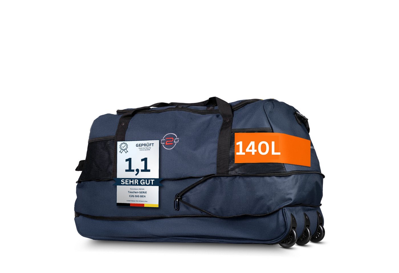 cocoono Reisetasche Reisetasche mit Rollen – Große faltbare Rolltasche 120L von cocoono