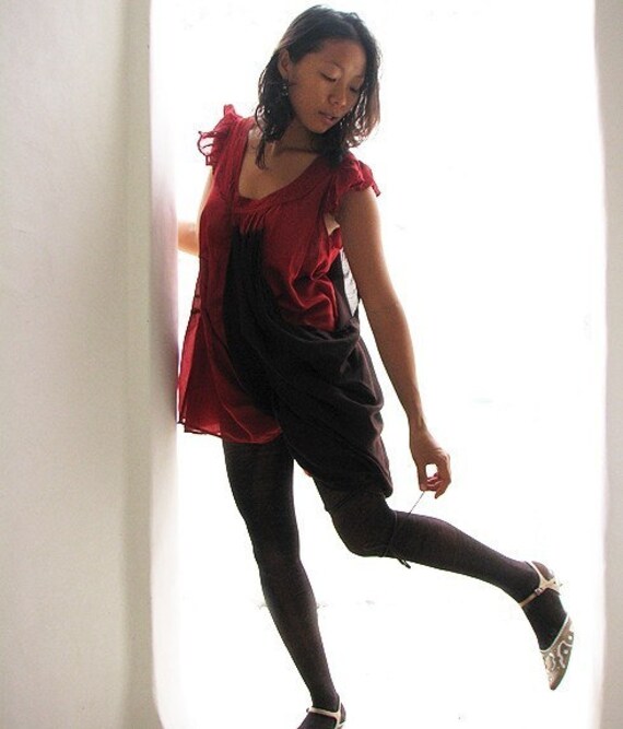 367 Elegantes Minikleid Tide Dye ...rot/Schwarz M-L von cocoricooo