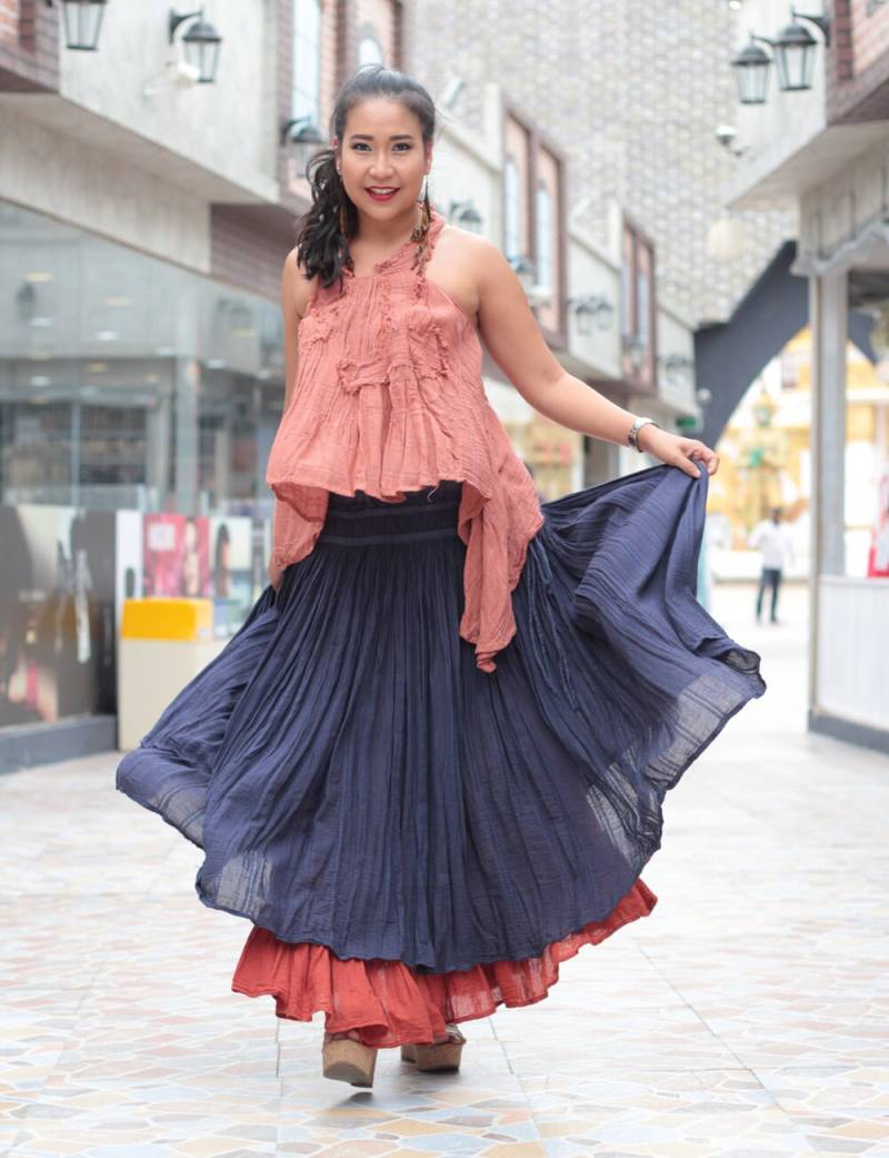 Hoffnung Schwebt ... Süßer Maxirock, Seidenmischgewebe | Universalgröße Passend Für S-L von cocoricooo