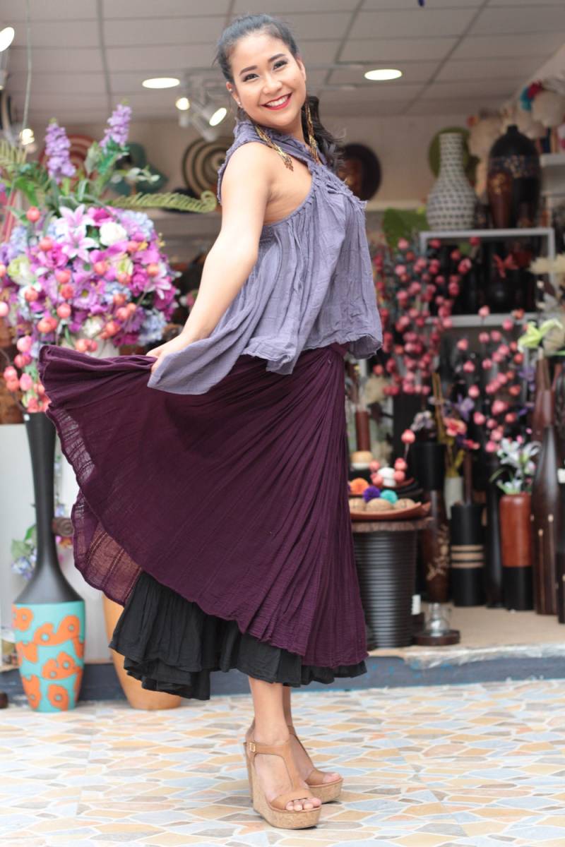 Hoffnung Schwebt ... Süßer Maxirock, Seidenmischgewebe | Universalgröße Passend Für S-L von cocoricooo