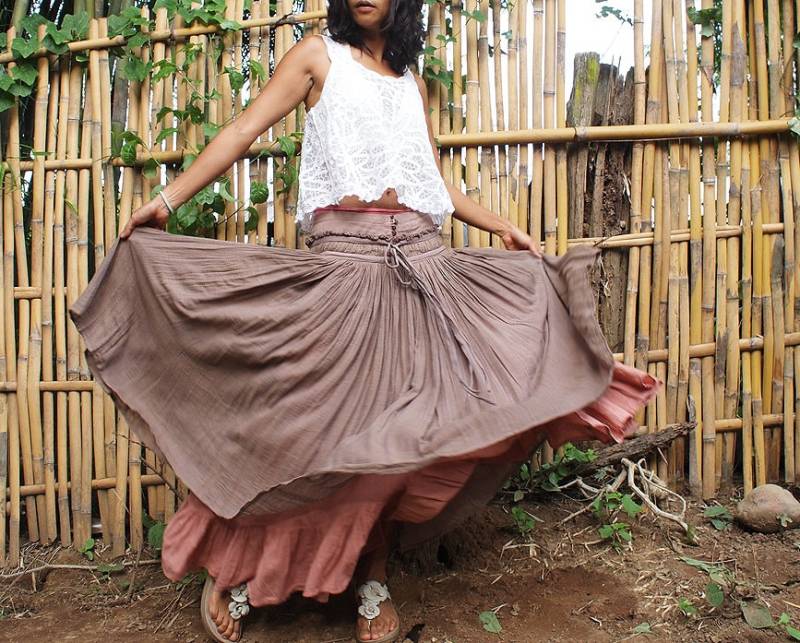 Hoffnung Schwebt ... Süßer Maxirock, Seidenmischgewebe | Universalgröße Passend Für S-L von cocoricooo