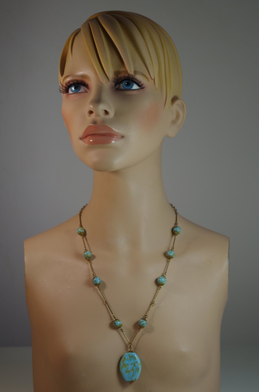 Vintage Necklace With Turquoise Stones 1950 Vintage Necklace With Turquoise Stones 1950 von cocotteminute