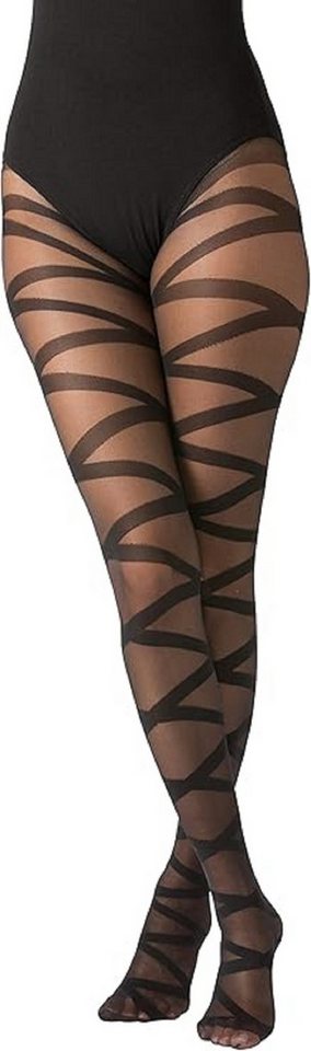 cofi1453 Feinstrumpfhose Damen Strumpfhose mit Muster Nero Frauen Hose Socken 40 DEN schwarz von cofi1453