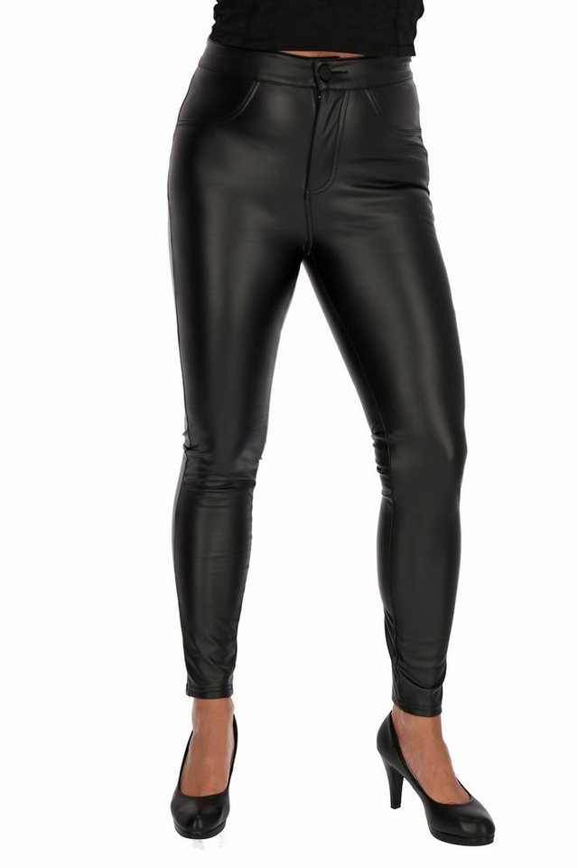 cofi1453 Leggings Leggings Lederhose Jeggings Leather Damen Hose Businesshose Eleganz von cofi1453