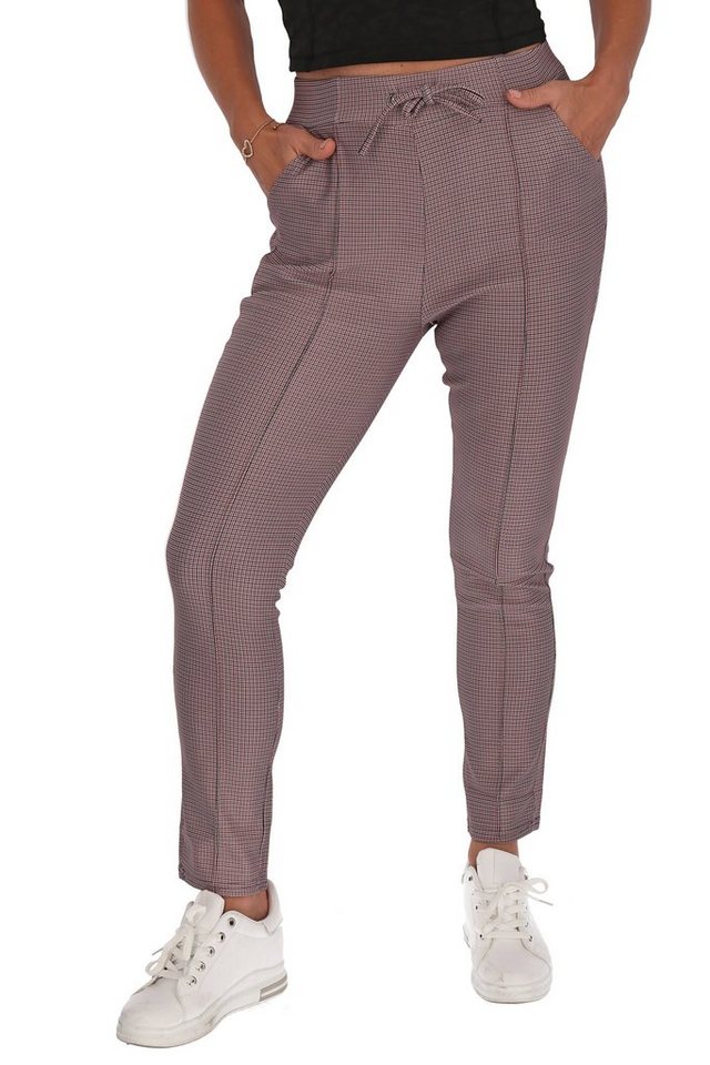 cofi1453 Stoffhose Damen Hose Stoffhose Leggings Kariert Damenhose Businesshose von cofi1453